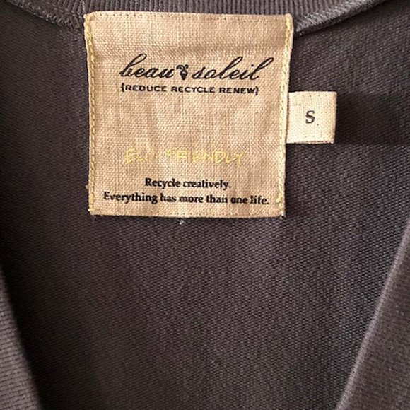 BEAU SOLEIL GRAY 100% COTTON SWEATSHIRT V-NECK DRESS - SIZE S - Picture 2 of 3